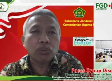 Sambutan Prof.  Nizar Ali pada gelaran FGD Forum Rektor PTKIN IAIN Kerinci