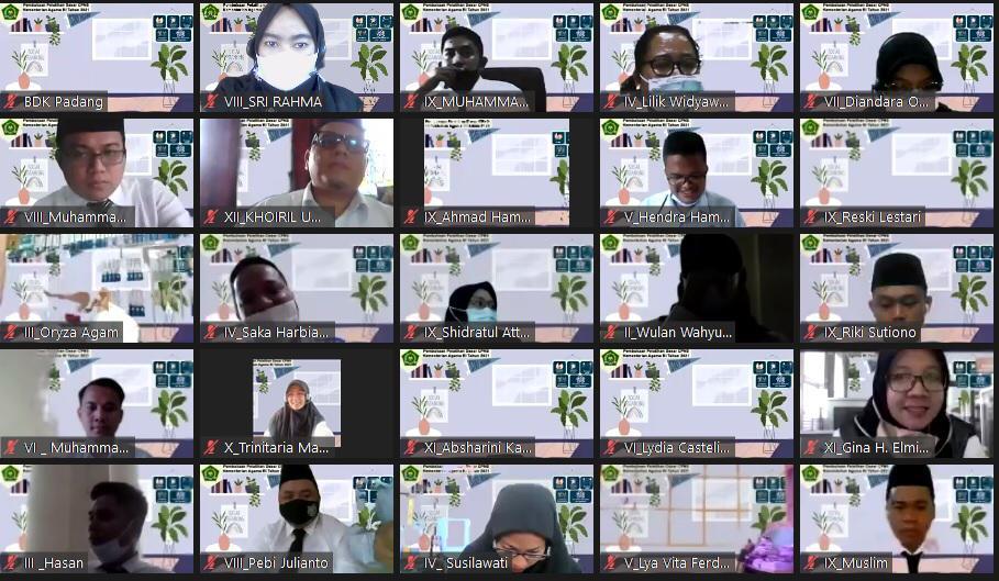 Pembukaan Latsar CPNS Kemenag 2021 Melalui Zoom Meeting